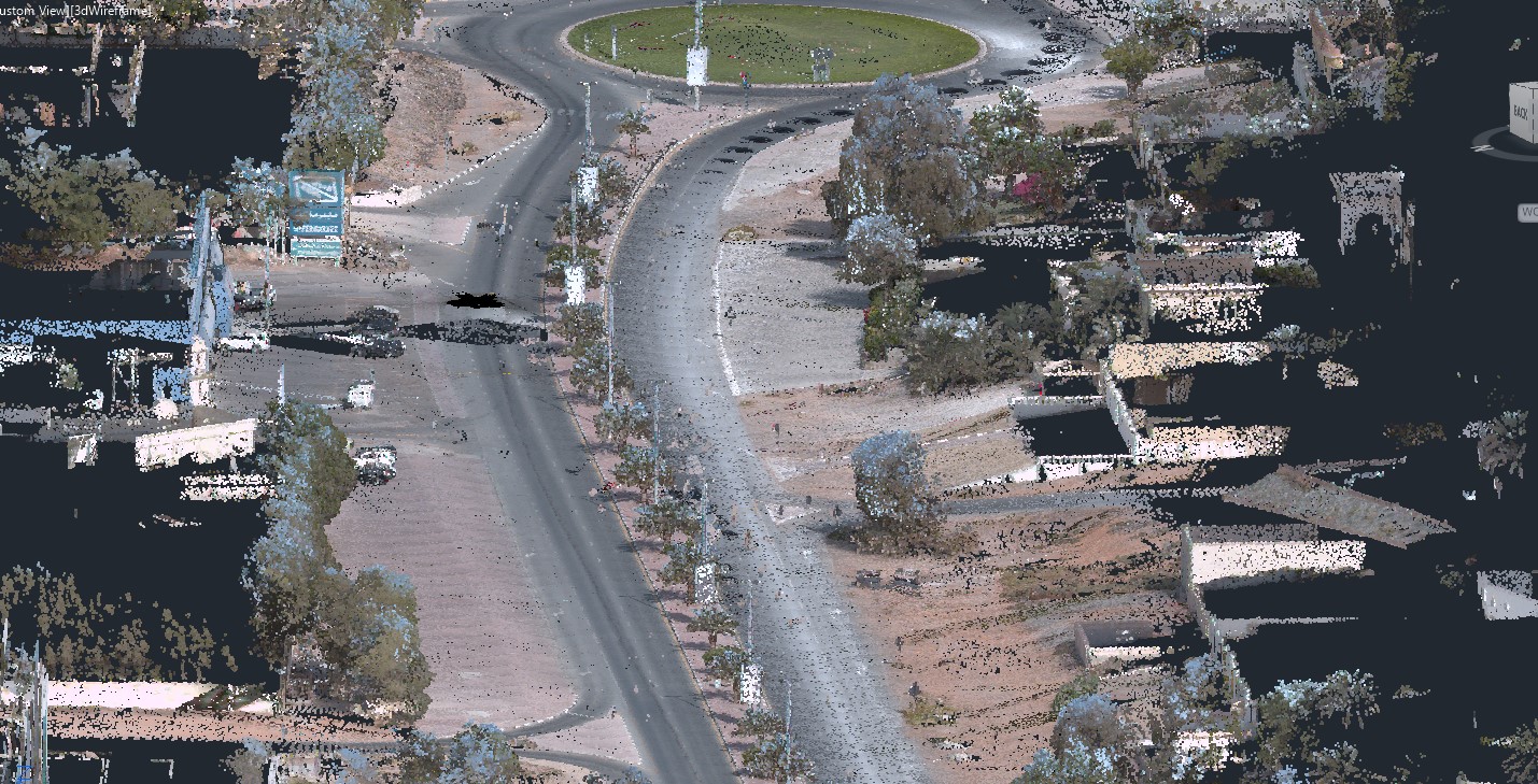 Aerial point cloud of a residential urban area from integrated mobile LiDAR and GNSS survey
