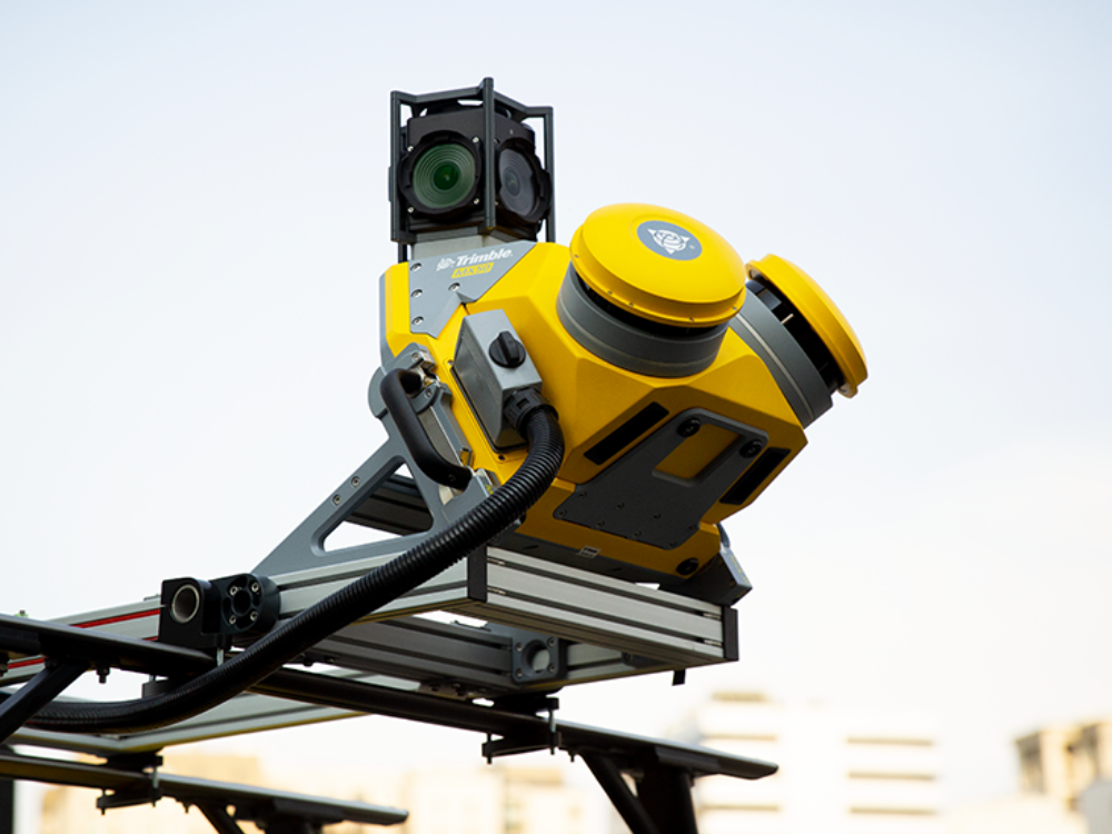Trimble MX50 mobile mapping system mounted on vehicle used by Al Warqa Survey Engineering UAE