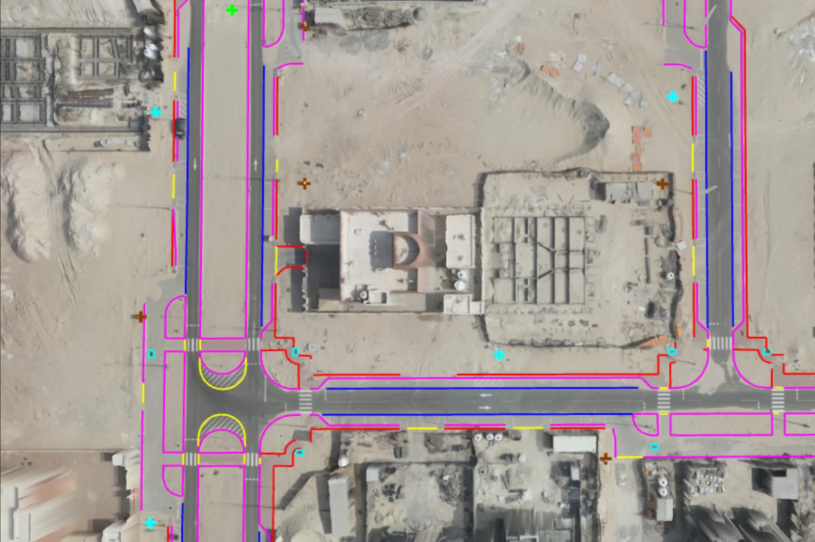 Topographic survey drawing of a development plot