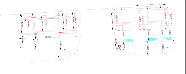 Utility survey deliverable — detected services with depths and offsets, drawn in CAD